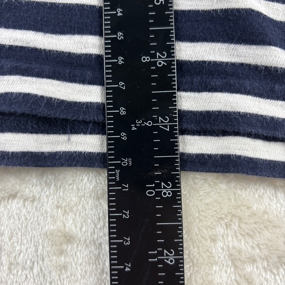 J Crew Mens M Navy White Stripe Short Sleeve Polo Shirt Cotton Jersey Golf - Picture 6 of 6